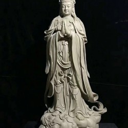 泥雕泥塑观音菩萨观世音送子观音神明佛组祈福平安宗教庙宇寺庙佛像