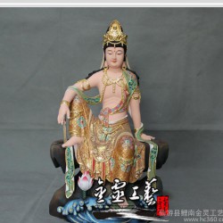 木雕佛像 彩绘 自在观音 菩萨像【金灵工艺】木雕观音佛像厂家 家居工艺品摆件